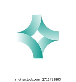 Logo star green unique design with blank background