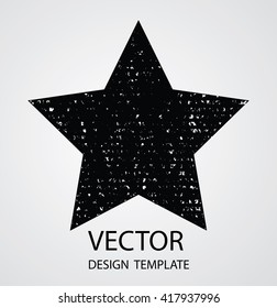 Logo Star Icon Design. Old Striped Star Shape in Vintage Style. Vector.