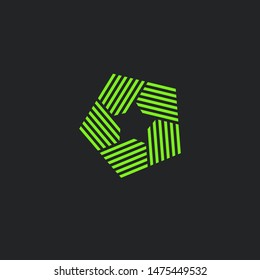 Logo star icon. Premium star in style line art. Abstract star logo for your design, vector illustration. Elegant and modern striped style.