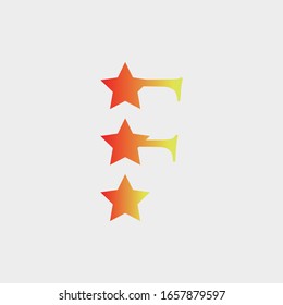 estrella de logotipo con diseño de letra vectorial