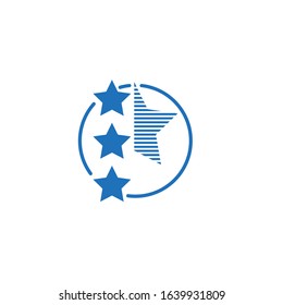 logo star with letter p in circle vector design