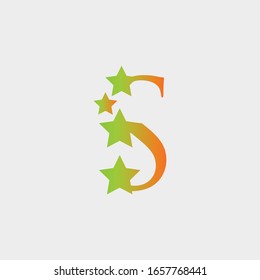 logo star with letter s vector design