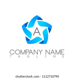 Logo star letter template