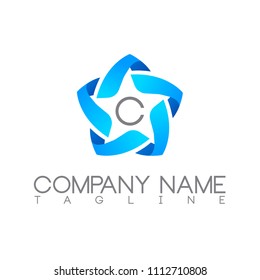 Logo star letter template