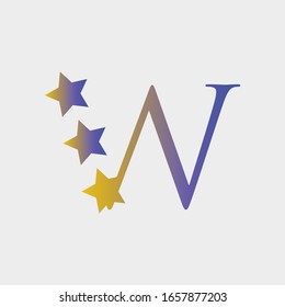logo star with letter w vector design
