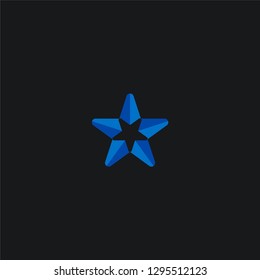 Logo star on isolated black background 