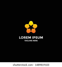 Logo star on isolated black background