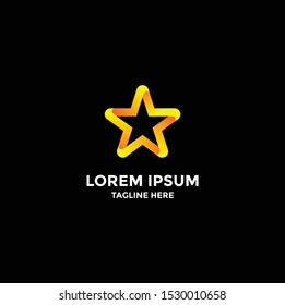Estrella del logotipo con fondo negro aislado