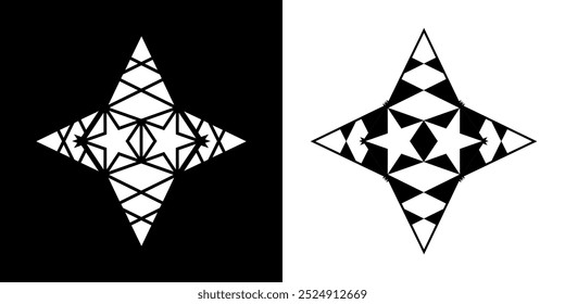 logotipo estrela vetor preto branco