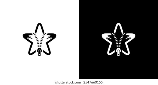 logo star zipper vector design