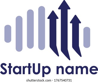 Logo for startup company with arrow elements
