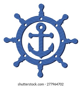 Logo steering wheel and anchor. 