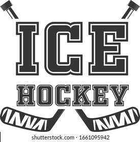 logo sticker black and white ice hockey vector