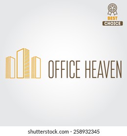 Logo, sticker, emblem, print, label and logotype elements for building company or business 