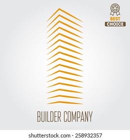 Logo, sticker, emblem, print, label and logotype elements for building company or business 