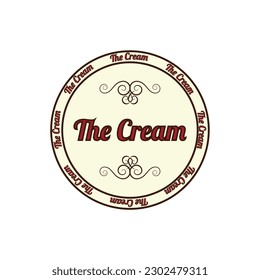 logo sticker label for ice cream parlor retro style vector image isolated on white background