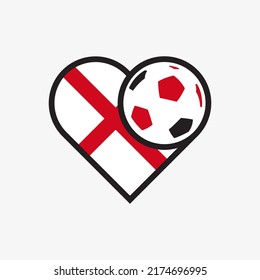 Logo Sticker Love England National Football Team. Souvenir Print Vector Illustration