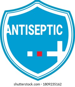 logo, sticker on the package antiseptic.