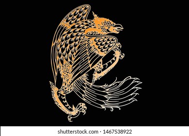 Logo, sticker and tattoo designs, vulture images, vector illustrations