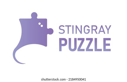  Logo Stingray   Puzzle combination  and modern simple art style   typology in gradient color perfect for business company brand ocean 