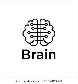 logo stock design brain is simple and modern