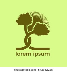 logo stock vector of tree silhouette.  