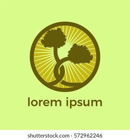 logo stock vector of tree silhouette.  