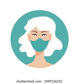 Logo Stop Coronavirus Concept. Quarantine vector mask protect sign. Stay at home infection spreading prevention Social distancing. Vector illustration on a white background.