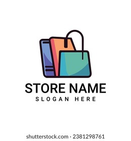 Logo for a store that sells phones and phone accessories. Vector Illustration