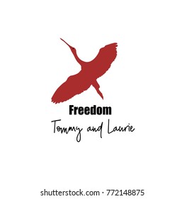 Logo The Stork. Vector Flamingo.