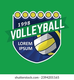 The logo with a strikingly balanced volleyball object creates the impression of team strength