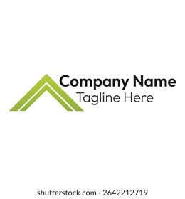 Logo stripe arrow letter A gradient green color template for business and company