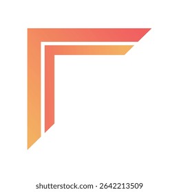 Logo stripe square frame gradient orange color template for business and company 
