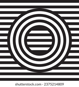 Logo of stripes and a striped circle, stripes, black and white lines, lines logo