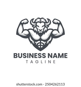 logo strong bull symbolizes unwavering strength and resilience, facing challenges with courage and determination.