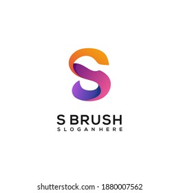 Logo Studio Brush Colorful Gradient Vector Design