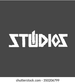 Logo "Studios" sign. Graphic design.