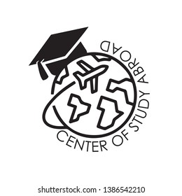 Logo studying abroad logotype buzness