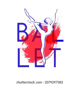 Logo-Stil für Ballettstudio, Show, Logo-Design. Linienzeichnung. Vektorgrafik. Ballet Line Art Modern.