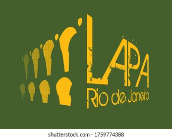 Ein Logo-Stil-Komposition über das böhmische Viertel Lapa in Rio de Janeiro, Brasilien