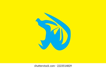 diseño de estilo logo que representa a un pájaro volador.