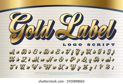 A logo style script alphabet appropriate for beer and other beverage labels