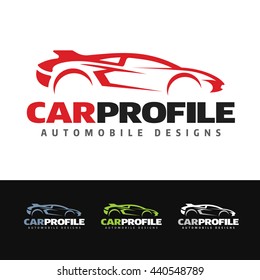 Logo Of A Stylized Aerodynamic Sports Car Profile. This Logo Is Suitable For Many Purpose As Body Paint Shop, Mechanic Shop, Garage, Racing Cars Event And More.