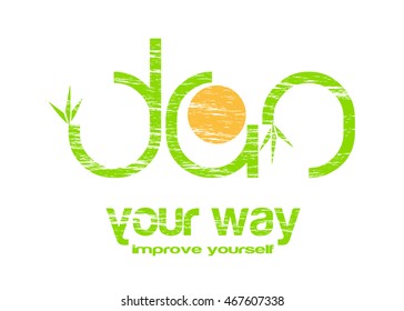 Logo with a stylized bamboo and sun- concept - self-knowledge