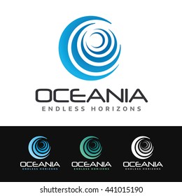 Logo of a stylized circular wave. This logo is suitable for many purpose as spa resort, corporate firm, surfing school, ocean wildlife and more.