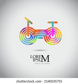 Logo stylized colorful bike. Vector illustration