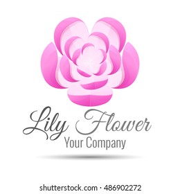 Logo stylized flower lily Vector logo design illustration. Template for your business company. Creative abstract colorful concept.