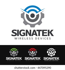 Logo of a stylized gear. This logo is suitable for many purpose as networking company, wifi provider, engineering, industrial company and more.
