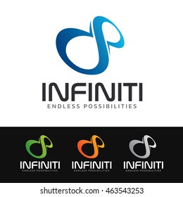 Logo of a stylized infinity symbol. This logo is suitable for many purpose as web development firm, technologies research agency, movie and cinema company and more.