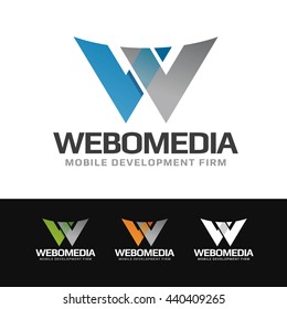 Logo of a stylized Â«WÂ» letter in transparency look. This logo is suitable for many purpose as Web designer firm, corporate firm, real estate group, company name beginning with W and more.